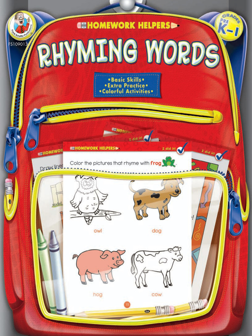 Cover image for Rhyming Words, Grades PK--1